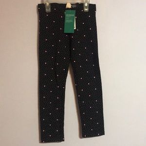 H&M Girls Polka Dot and Pink Hearts Black Leggings